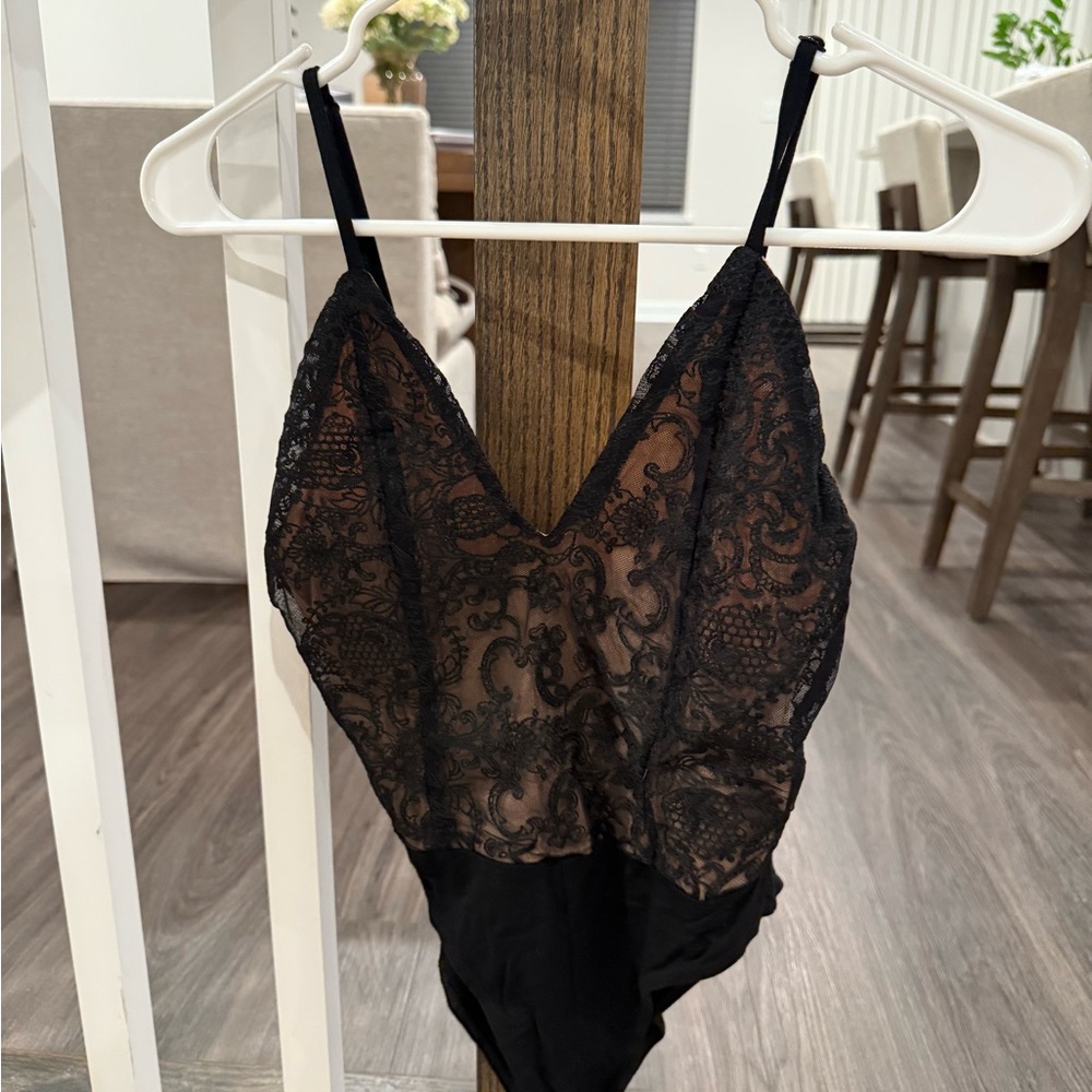 Elegant Black Lace Bodysuit